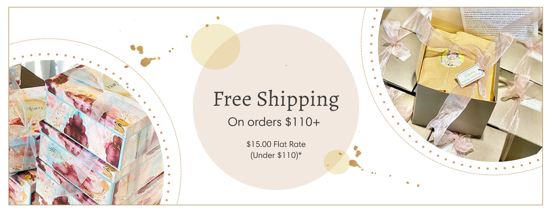 Promotional banner with free shipping offer on a product image background