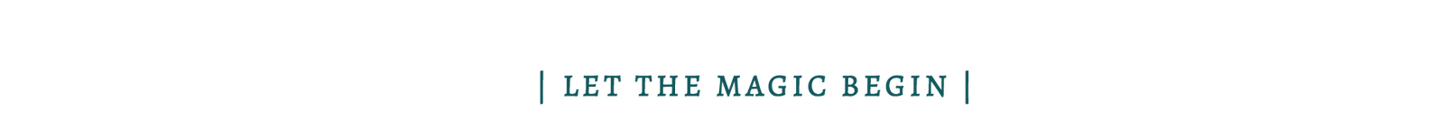 Text 'LET THE MAGIC BEGIN' in a decorative font with a light blue color on a transparent background