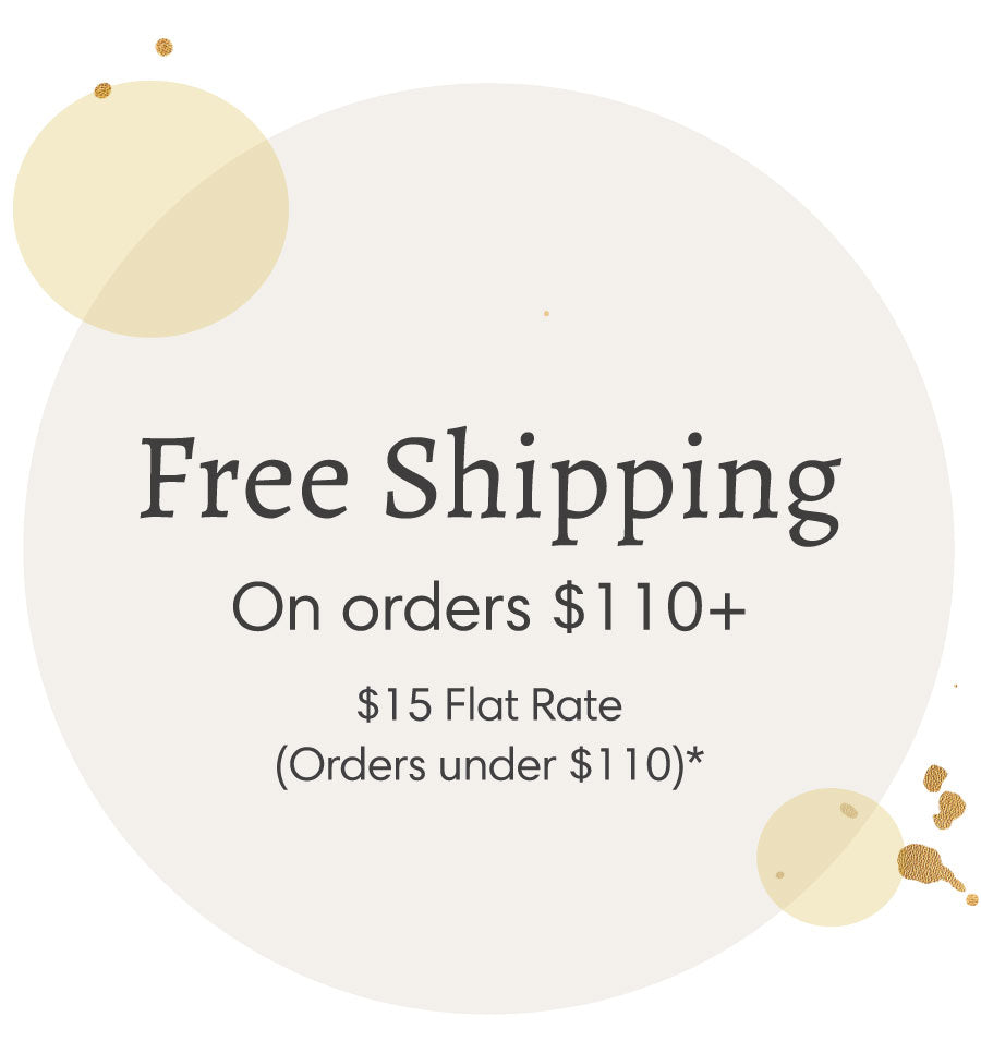 Free shipping promotion on a white background with decorative elements.