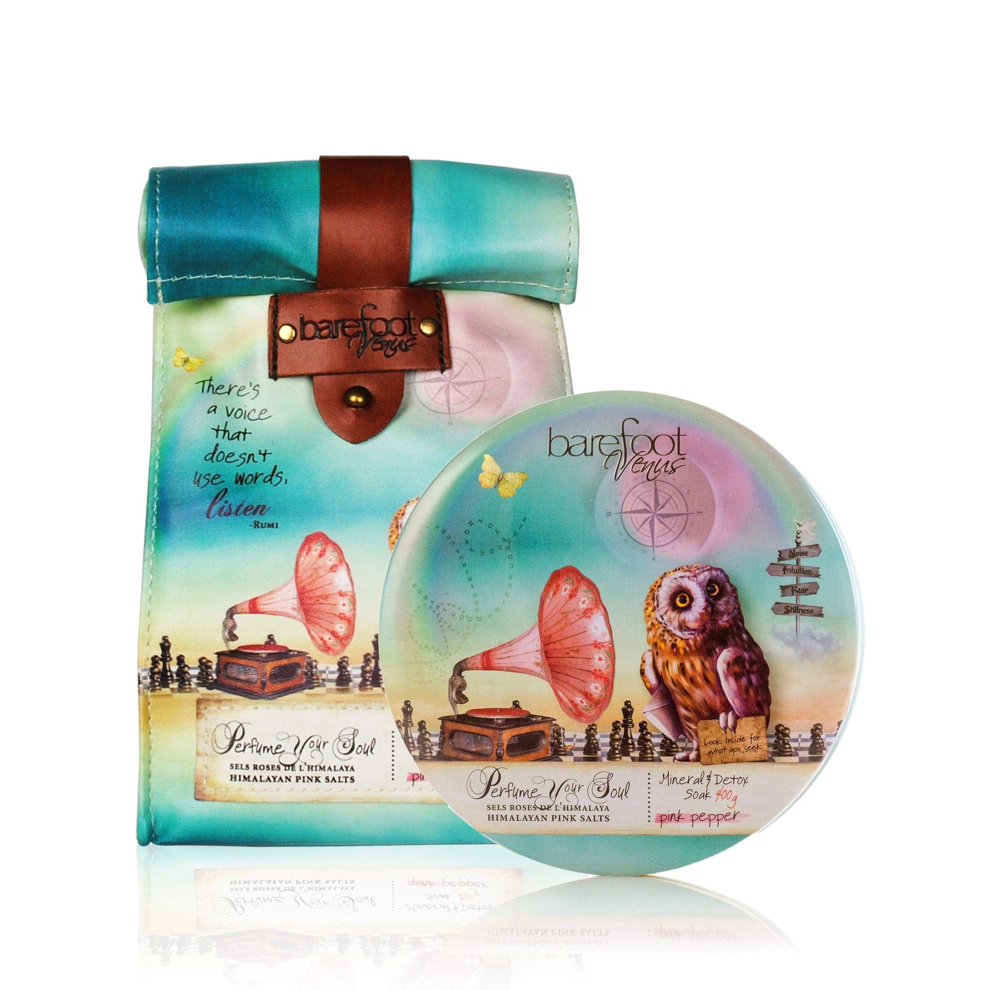 Whimsical Tin & Refill Bag AROMATIC BLEND OF MINERAL-RICH SALTS Barefoot Venus