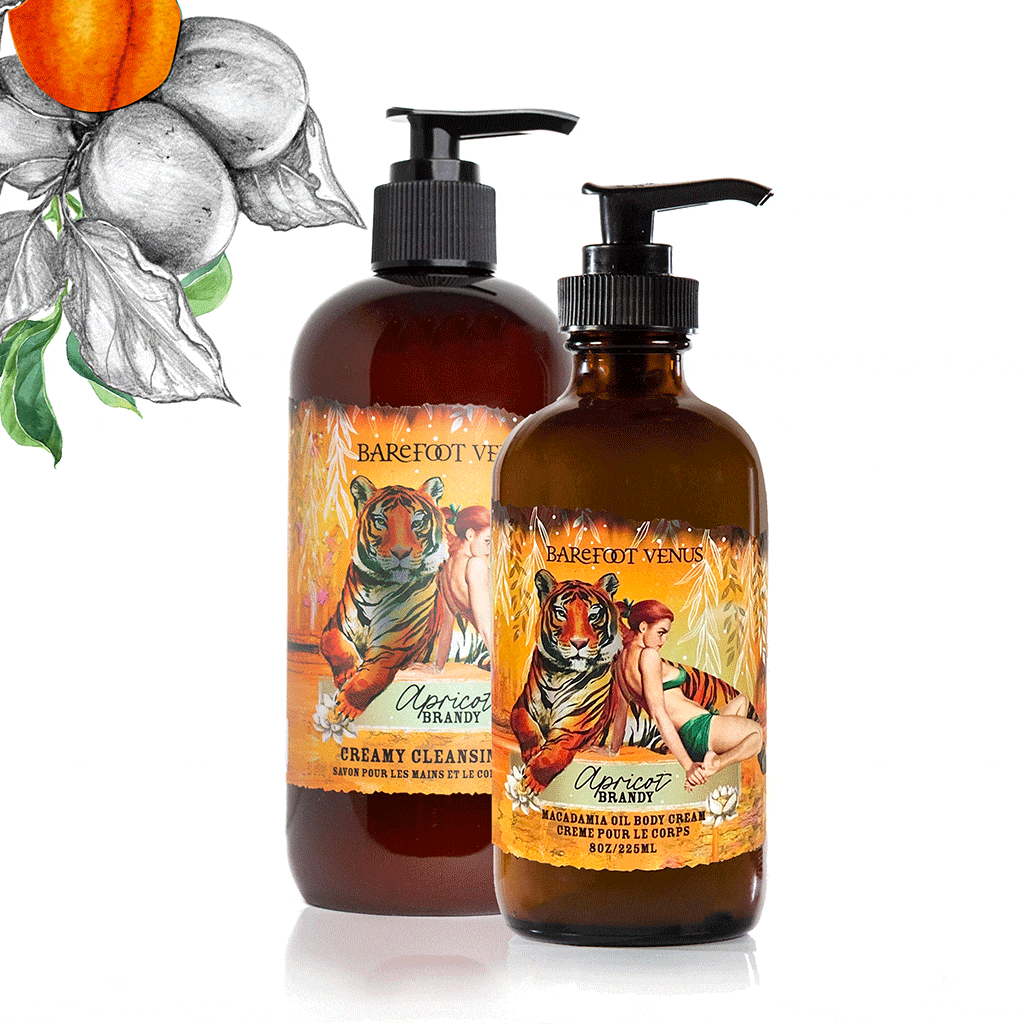 Prep & Refresh Body Cream + Cleansing Wash WARM, FRUITY & SUBTLY SWEET APRICOT Barefoot Venus